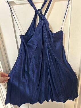 Banana Republic Silk Navy Blue Mini Dress